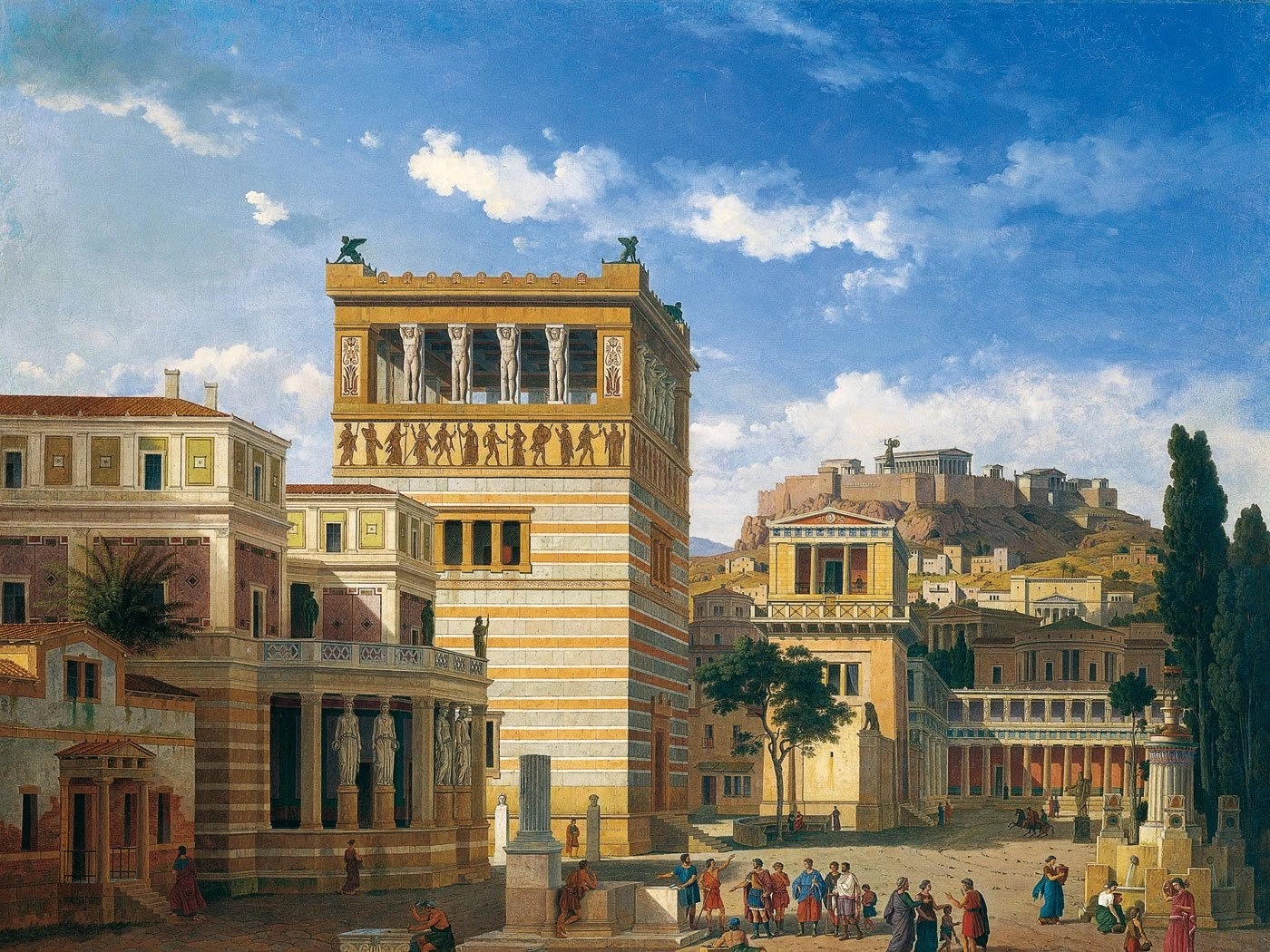 Una piazza ad Atene antica
